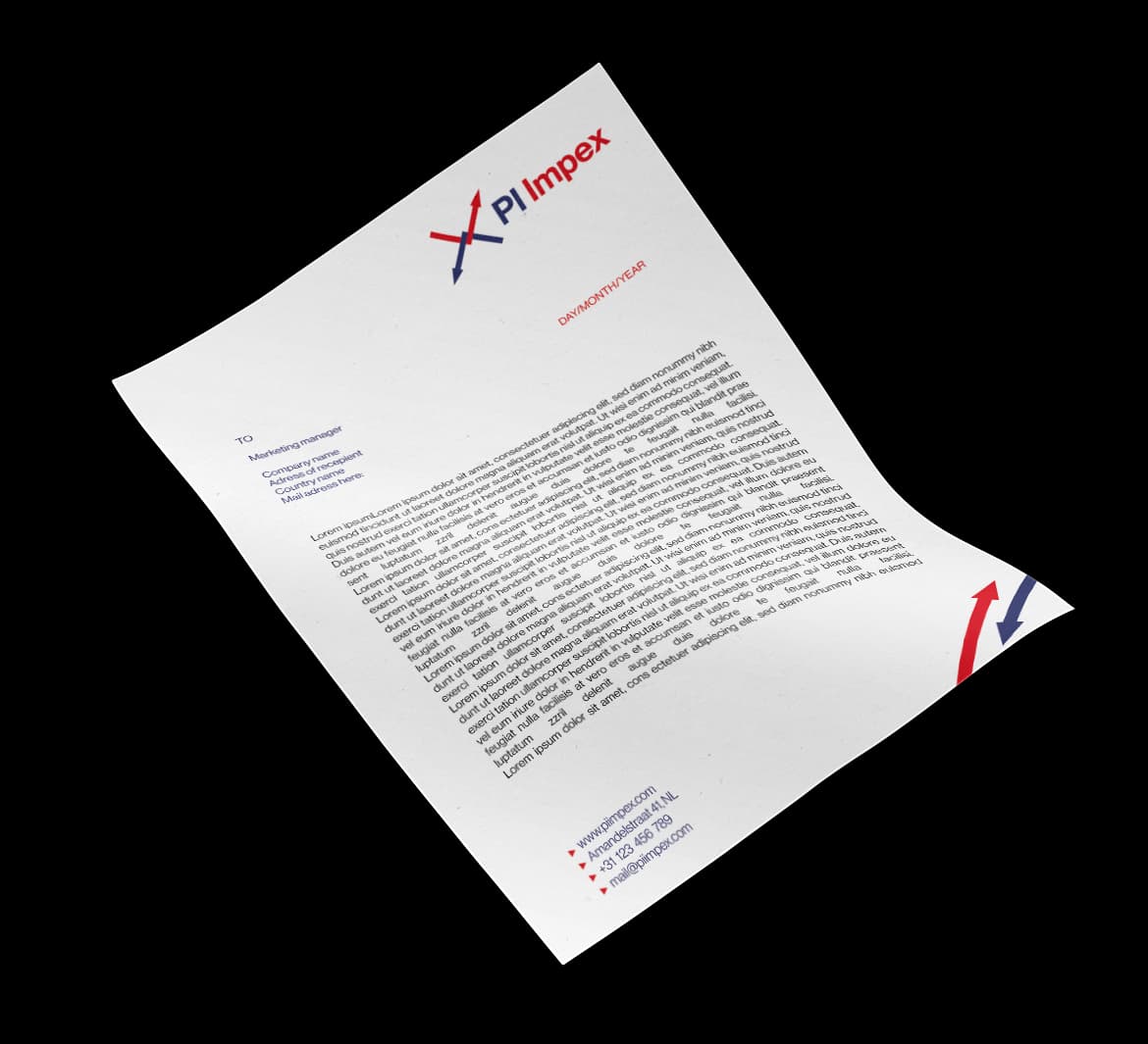 PI Impex letterhead