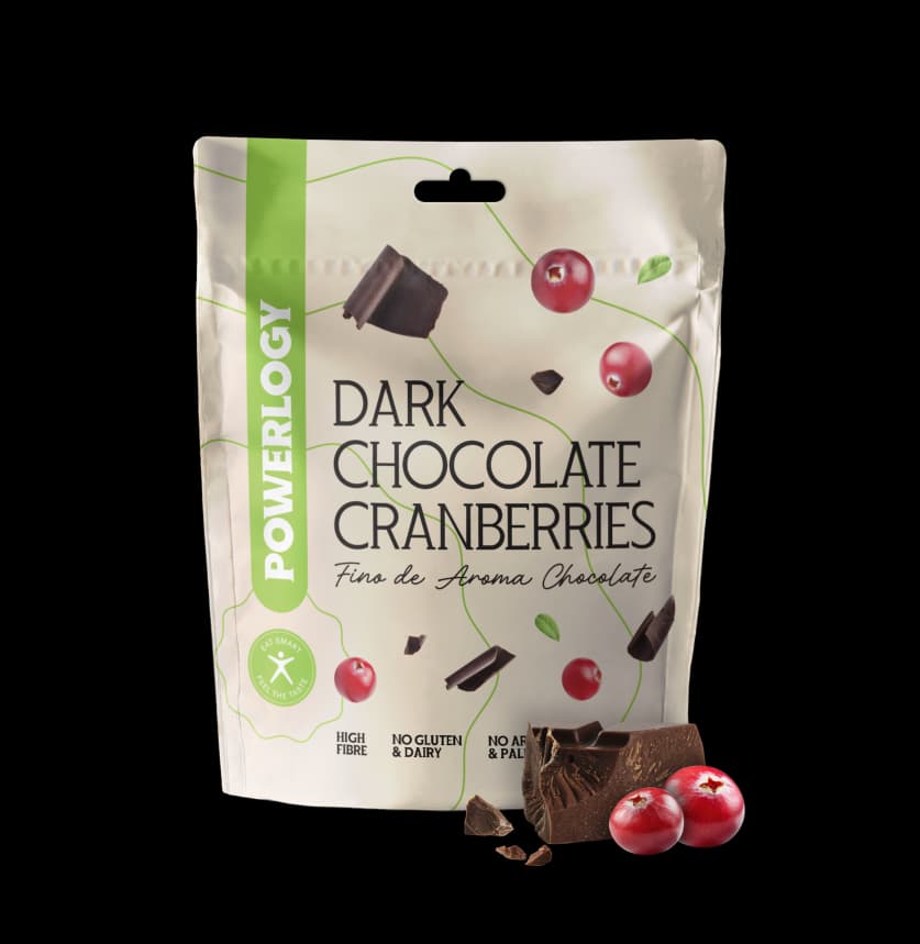 Powerlogy dark choco cranberries ingredients