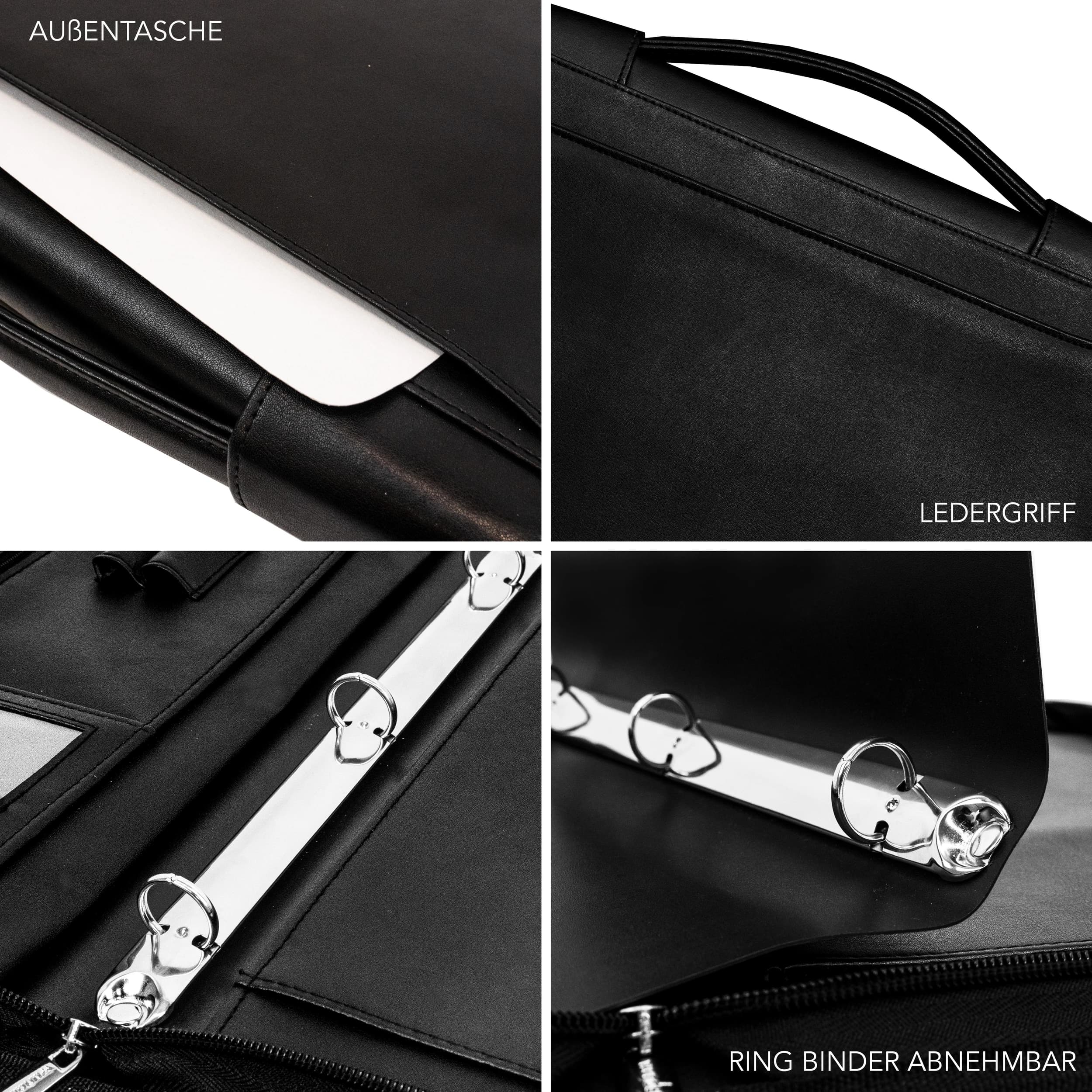 Briefcase black close-ups